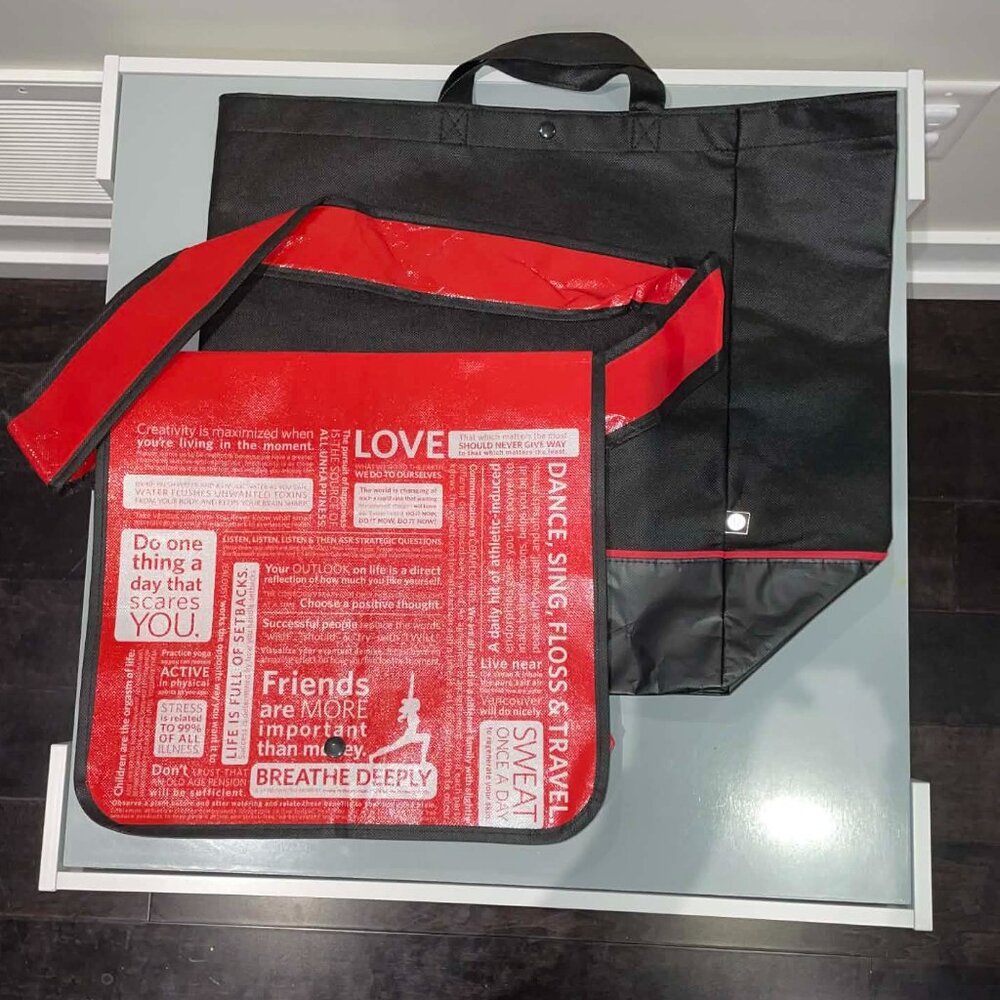 LOT OF 2 LULULEMON Crossbody Messenger Bag & LARGE BLACK w/ REFLECTIVE Logo